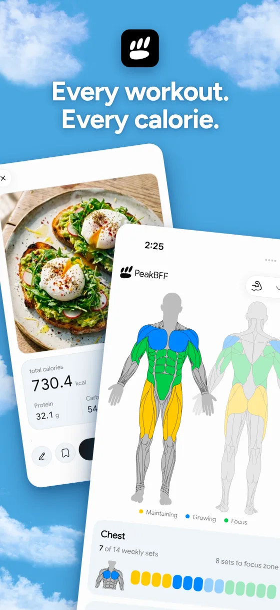 Every workout and every calorie in PeakBFF