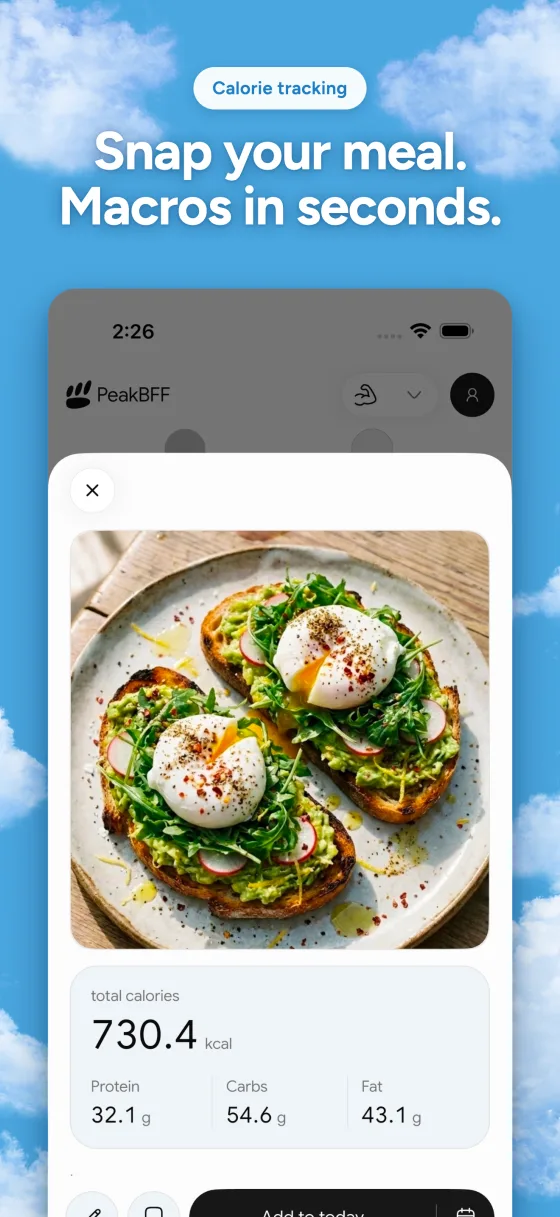 Photo calorie and macro tracking