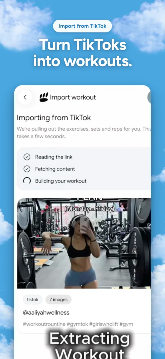 Importing a workout from TikTok